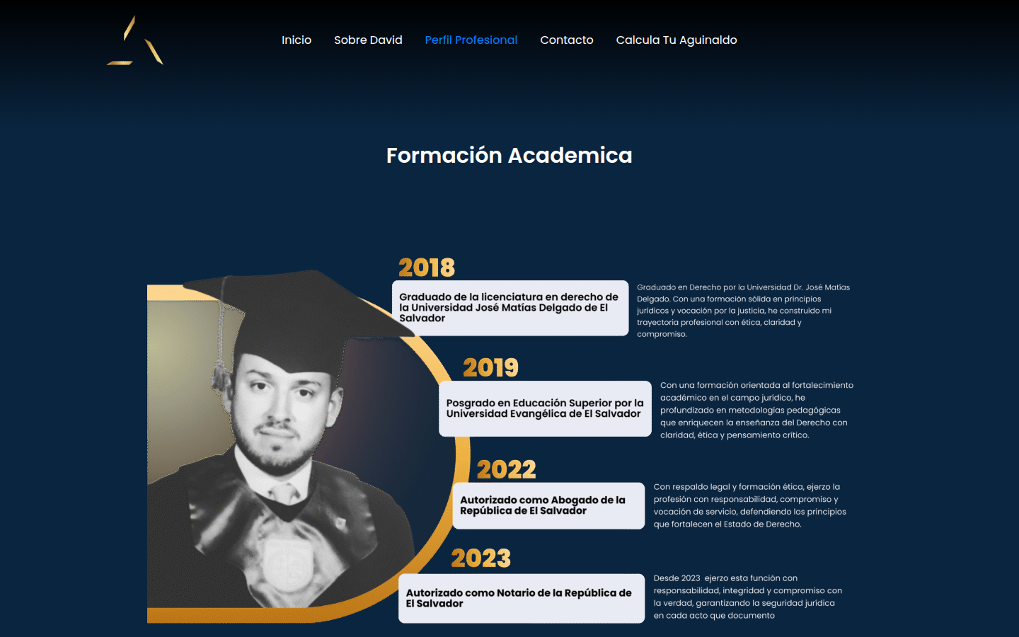 Diseño web para abogado David Velásquez Oliva con presentación profesional
