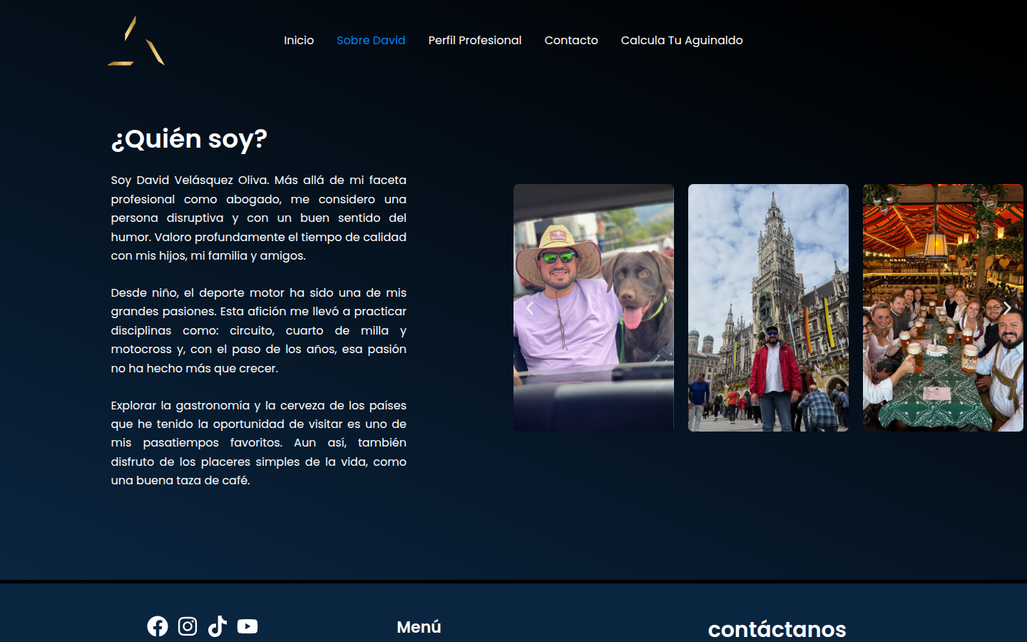 Sitio web profesional del abogado David Velásquez Oliva