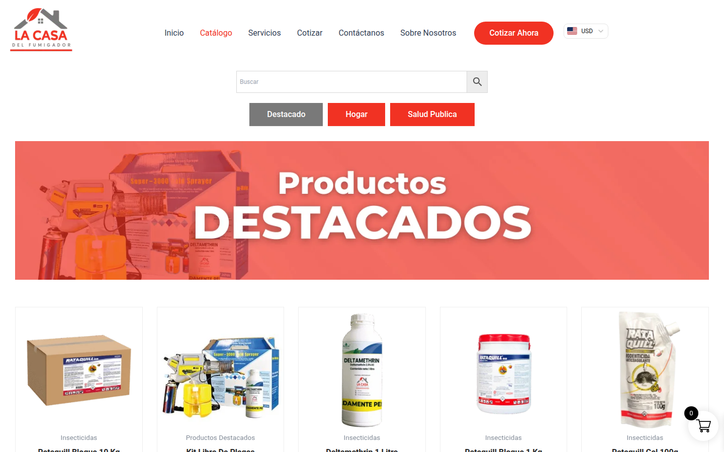 Sitio web de La Casa del Fumigador con diseño profesional