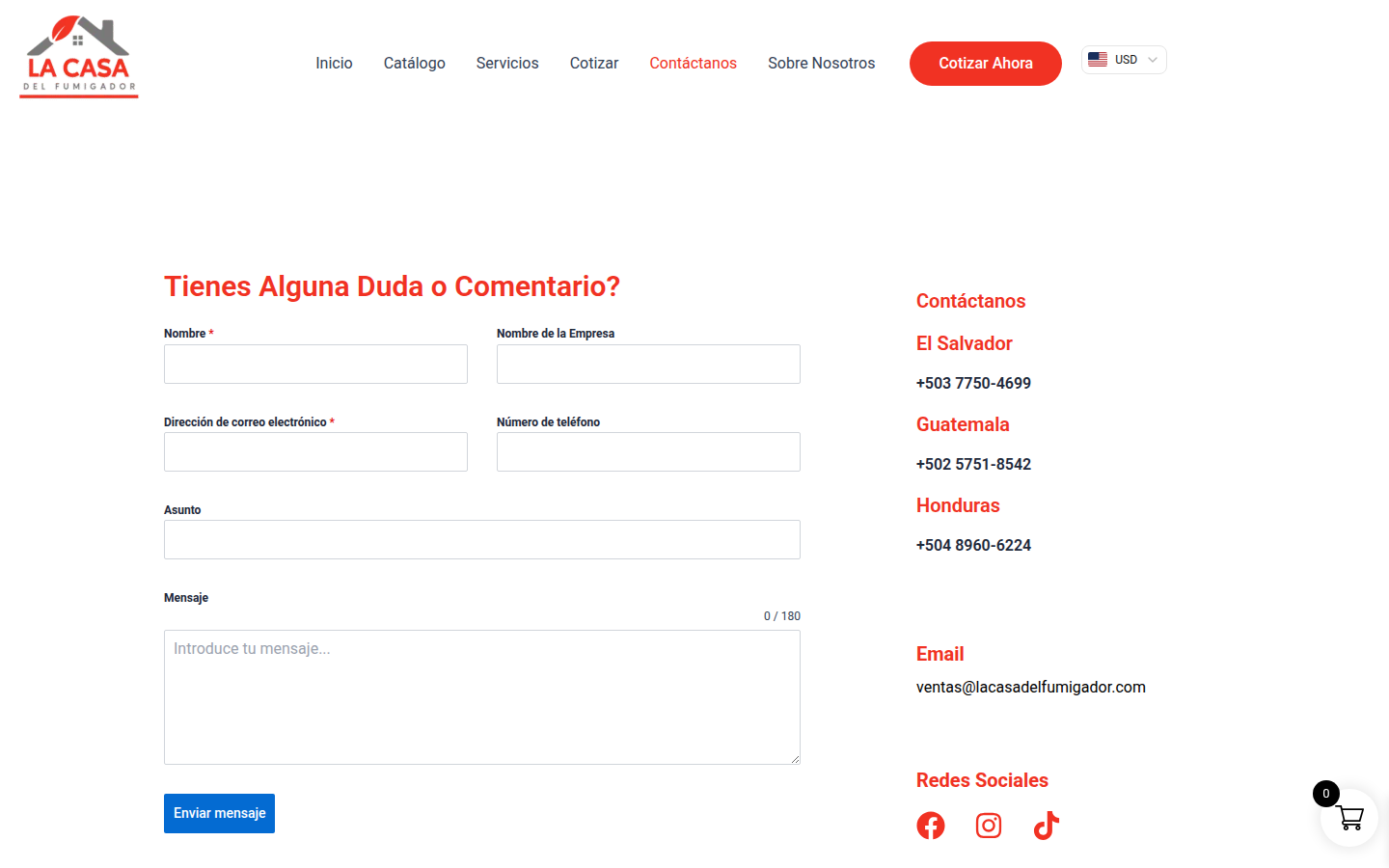 Sitio web profesional para La Casa del Fumigador