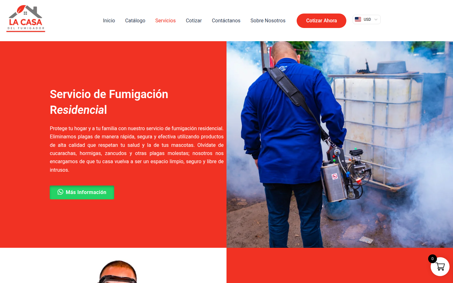 Diseño web para empresa de pesticidas y servicios de fumigación