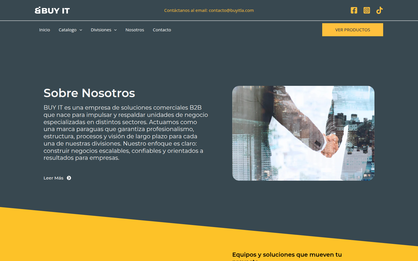 Sitio web empresarial de Buy It para soluciones de construcción